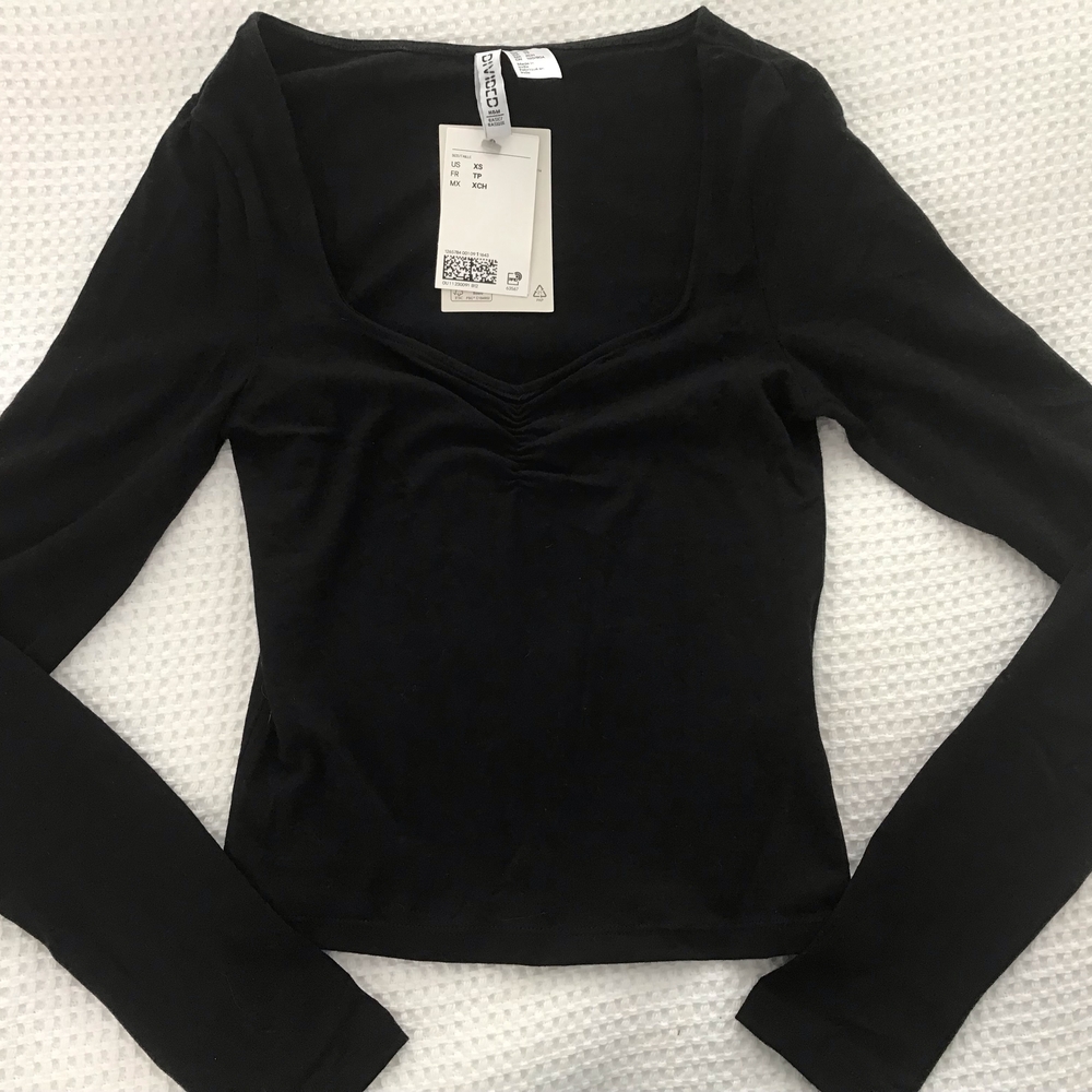Divided Black Sweetheart Neckline Tee